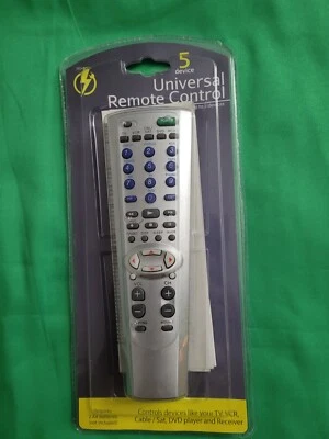 Tech Boost 5 Device Universal Remote Control New Gift TV VCR Cable DVD Receiver - Image 1 of 3