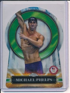 2024 Topps Chrome U.S. Olympic Chasing the Rings GREEN Michael Phelps Case Hit! - Picture 1 of 1