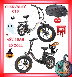 Bicicleta eléctrica Cheevalry hombre/mujer 20 pulgadas 48V 16AH City E-Bike 250W 100---km - Imagen 1 de 24