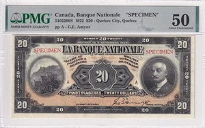 Canada, 20 Dollars, 1922, AUNC, SPECIMEN - Picture 1 of 2