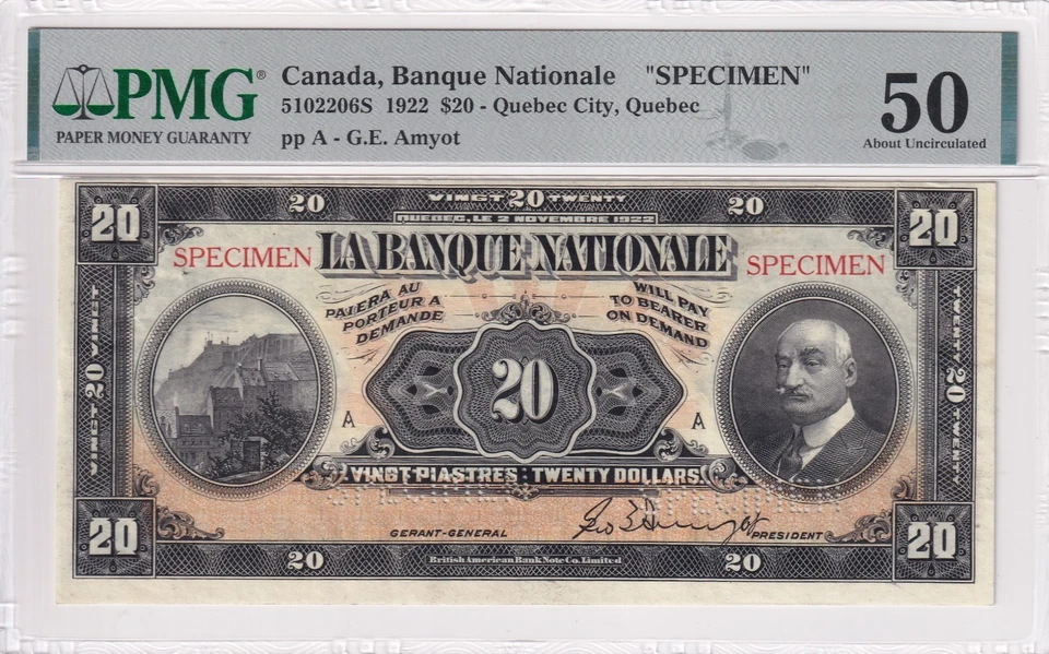 Canada, 20 Dollars, 1922, AUNC, SPECIMEN - Image 1 of 2