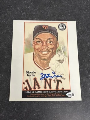 Monte Irvin Autographed 8x10 Photograph NY Giants NY Mets HOF 1973 JSA COA - Image 1 of 2