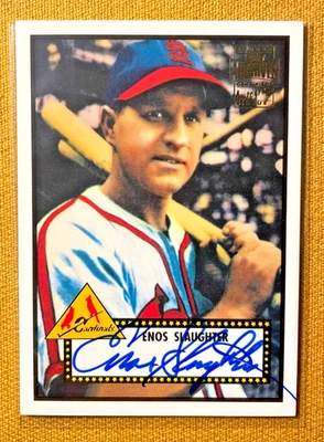 2001 Topps Archives Autographs Eros Slaughter Auto Cardinals HOF On Card Auto - Image 1 of 2