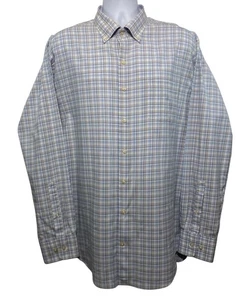 Peter Millar Summer Comfort Shirt Mens Size XL Button Down White Blue Tan Check - Picture 1 of 8
