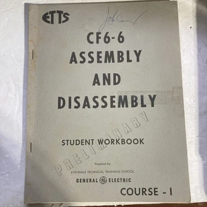 GE CF6-6 Assembly And Disassembly Student Workbook June 1980 - Bild 1 von 8