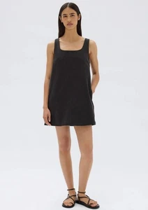 Assembly Label Zoey Twill Mini Dress Size 10 In Black 100% Cotton BNWT RRP $140 - Picture 1 of 11
