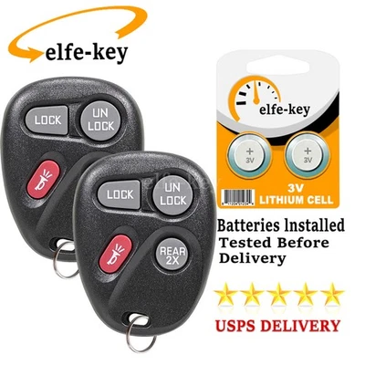 2 件无钥匙遥控钥匙链 4B 适用于雪佛兰 Blazer GMC Jimmy 1998 1999 2000 2001 — 第 1/4 张图片