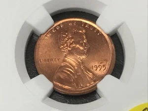 1995 Mint Error Cent NGC "Struck Off Center" DOUBLE PROFILE w/PARTIAL COLLAR RIM - Picture 1 of 11