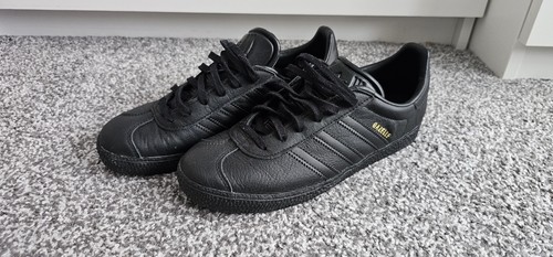 Adidas Gazelle tutte in pelle nera UK 5 5