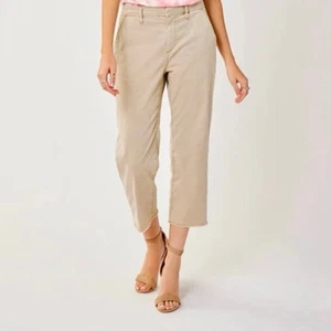 Carve Design Womens Sausalito Pant Khaki Capri Size 8 Raw Hem Summer - Picture 1 of 11