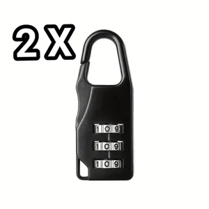 2 x schwarz Outdoor wasserdicht 3 Zahlen Ziffern Miniatur Zahlenschloss Vorhängeschloss - Bild 1 von 8