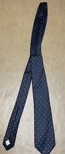 Calibrate Krawatte 100% Seide schwarz mit weißen Tupfen - Bild 1 von 3