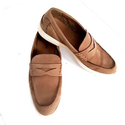 Mocassim Masculino Aldo Couro Camurça Tamanho 10.5 Bronzeado Conforto Portugal Slip Ons - Imagem 1 de 4