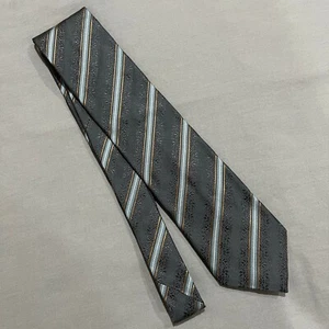 CANALI Gray Blue Motif Striped Tie - Picture 1 of 5