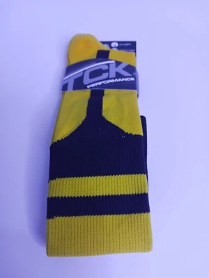 TCK Performance Athletic Socks Yellow & Brown Size Large 1 Pair New - Image 1 of 4