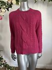 JOULES Rena Knitted Jumper Size 10 Pink Merino Wool Pointelle FREEPOST NEW OE82
