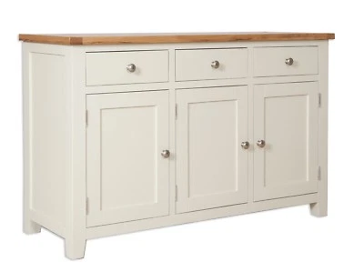 Oak Sideboard Cupboard Cabinet Solid Pine Dorset Painted French Ivory Assembled - Image 1 of 4
