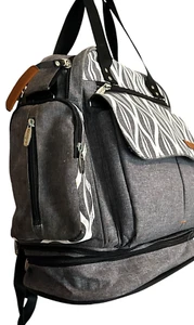Lekebaby Diaper Bag Tote Backpack Sachel Diaper Messenger Grey Multi Pocket Nice - Picture 1 of 8