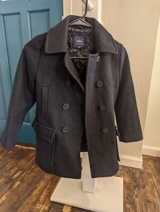 Youth Dress Pea Coat By Gap Kids 6-7 Small Navy Wool Insulated Weddings Formal - Picture 1 of 6