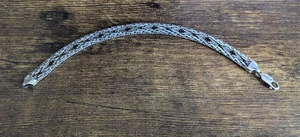 Bracciale Argento Sterling Italiano Milor 925 7" Italy Made Pattern Maglia Vintage - Foto 1 di 12