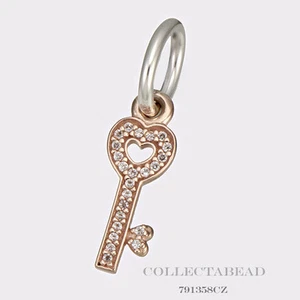 Authentic Pandora 14K Rose Gold Hanging Symbol Of Trust Key Pendant  791358CZ - Picture 1 of 1