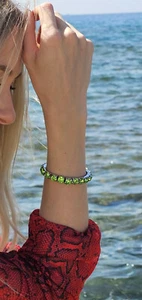 Designer Silver Peridot Tennis Bracelet Birthday gift for her - Picture 1 of 12