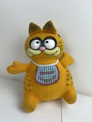 Vintage Mattel Lasagna Bib Pull String Eyes Talking Gourmet Garfield Plush - Image 1 of 4