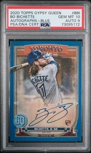 2020 Topps Gypsy Queen Blue Autografi Bo Bichette /99 PSA 10 Auto 9 Rookie RC - Foto 1 di 2