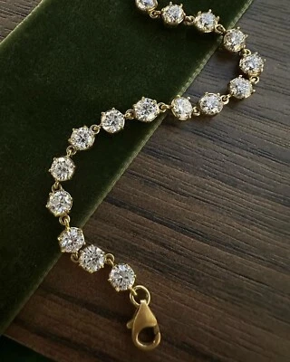 2.75ct Round Cut GIA Certified Labgrown Diamond 10k solid gold Eternity bracelet - Image 1 of 4