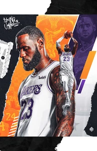 LEBRON JAMES POSTER PHOTO PRINT KING GOAT LAKERS CLEVELAND 23 6 MVP NBA USA - Picture 1 of 12