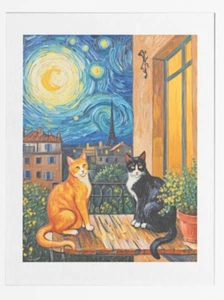 Buy 2 Get the 3rd FREE,  11 x 14, Art PRINTS, Wall Art, Cat Art Print - Picture 1 of 4