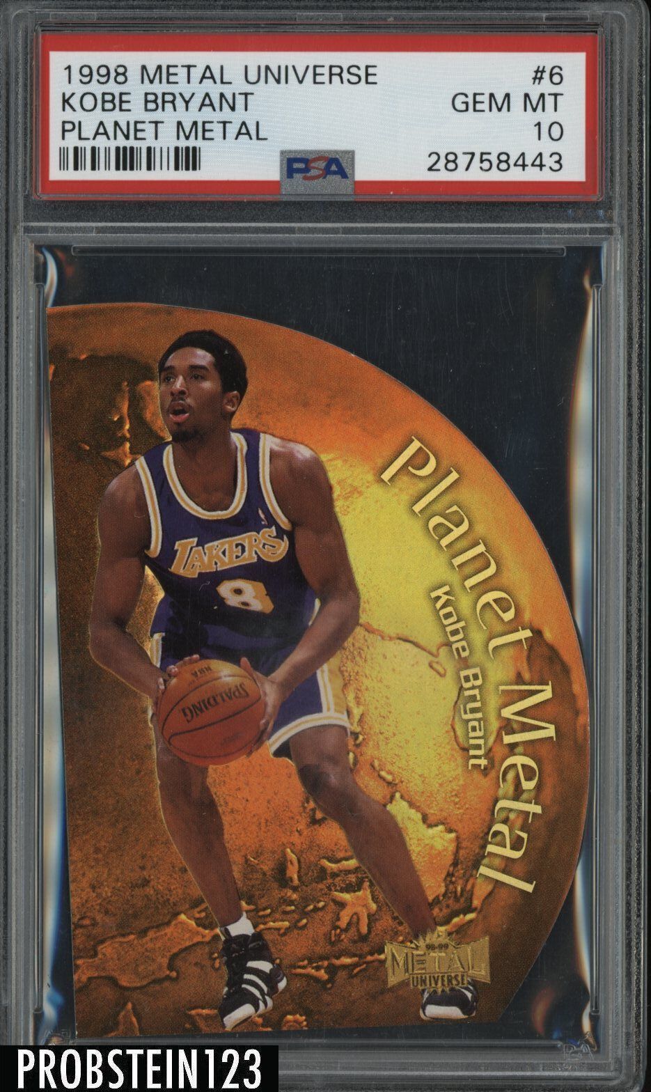 1998-99 Metal Universe Planet Metal Die-Cut #6 Kobe Bryant Lakers HOF PSA 10