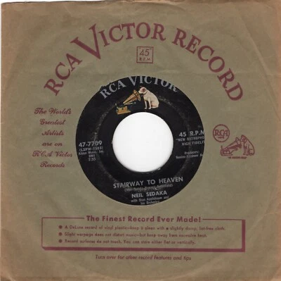 Neil Sedaka – Stairway To Heaven 1960 RCA Pop Rock VG Plays Clean Foto 1 de 2