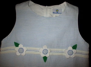 Florence Eiseman ~ Striped Seersucker Flower Dress ~ 6 - Picture 1 of 6
