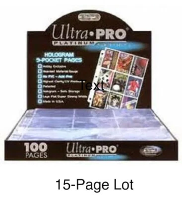 15x UltraPro Platinum Holograma 9 Bolsillos Páginas Sin PVC Libre de Ácidos UV Caja Fuerte-Fresca Foto 1 de 4