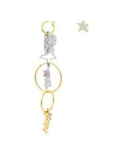 HENRI BENDEL HENRI SCRIPT MISMATCHED EARRING - Picture 1 of 7