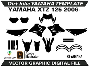 YAMAHA XTZ 125 2006- Template Vector Format Ai CDR EPS M88 - Picture 1 of 2