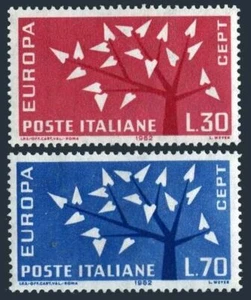 Italy 860-861,MNH.Michel 1129-1130. EUROPE CEPT-1962,Young Tree,19 leaves. - Picture 1 of 1