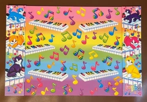 RARE 1990s Vintage Lisa Frank Rainbow Music Notes & Kittens Desk Blotter Pad - Picture 1 of 7