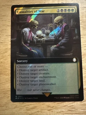 MTG Magic The Gathering Fallout Extended Art Surge Foil #1004 Casualties of War - Image 1 of 2
