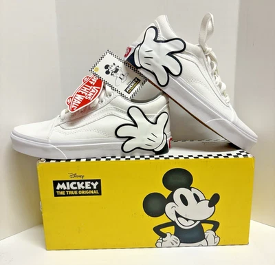 Vans X Disney Mickey Mouse Old Skool White Glove Hand Shoes Women 6.5 Men 5.0 - Image 1 of 4