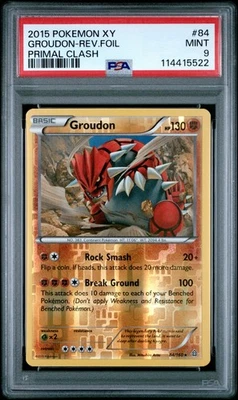2015 Pokemon XY Primal Clash  Groudon Reverse Holo Foil #84 PSA 9 *POP 23, 3 10s - Image 1 of 2