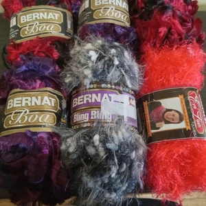 Lote Mixto de 6 Pestañas BERNAT YARD - Boa Bling Eye - Rojo Púrpura Gris NUEVO - Imagen 1 de 3