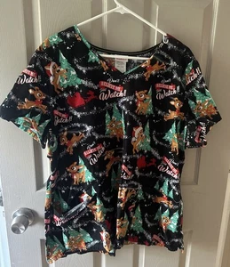 RUDOLPH THE RED NOSE REINDEER Christmas Holiday Scrub - 2XL - Picture 1 of 2