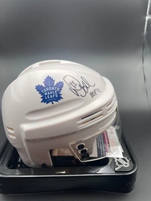 TORONTO MAPLE LEAFS DOUG GILMOUR #93 AUTOGRAPHED Signed WHITE Mini helmet JSA! - Image 1 of 3