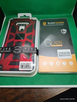 Funda rígida para teléfono LG K51 con juego de protector de pantalla. Nuevo rojo Foto 1 de 4