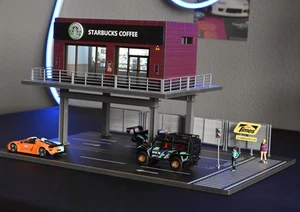 Diorama 1/64 parcheggio modellino città strada garage riparazione negozio scena modello regalo - Foto 1 di 47