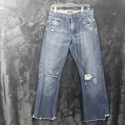 Pantalones de mezclilla Plugg Co, pantalones de mezclilla azules para hombre, 32x32 desgastados Y2K Grunge Core - Leer descripción Foto 1 de 4