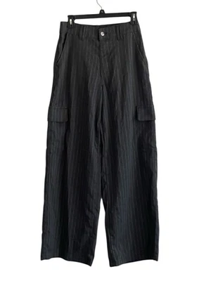 Pantalones de Colección No Boundaries Talla Pequeña Rayas Tiro Alto Pierna Ancha Carga Y2K Foto 1 de 4