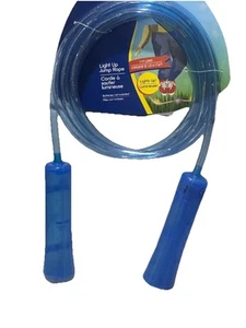 Jump Rope Adjustable with Grip Soft Plastic W Handles Lights Up Blue - Picture 1 of 4